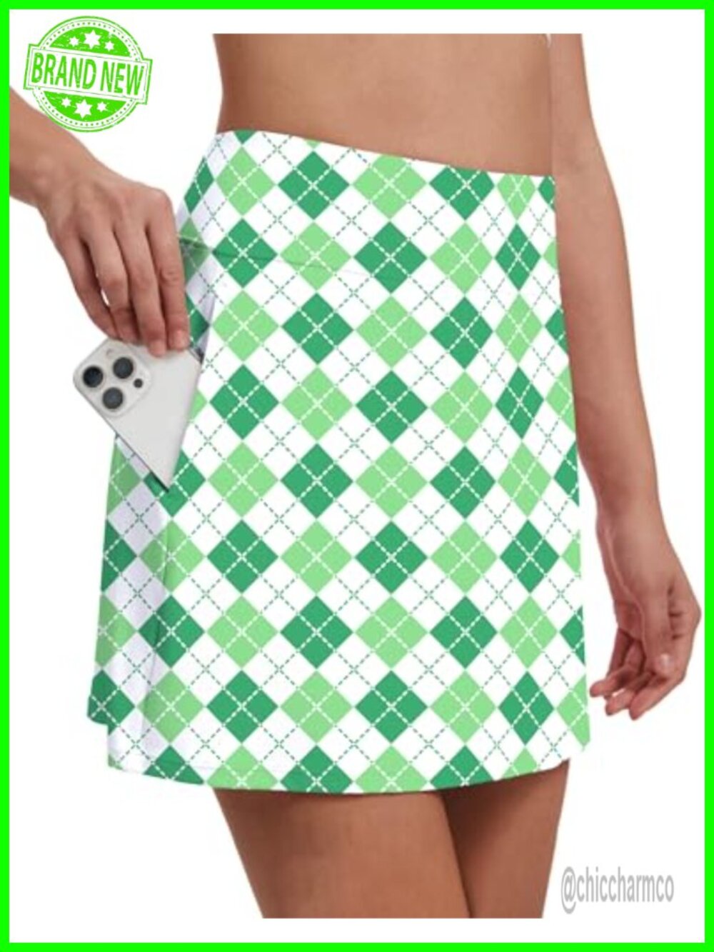 16" Golf Skirt High Waisted Skort with 4 Pockets Athletic Tennis